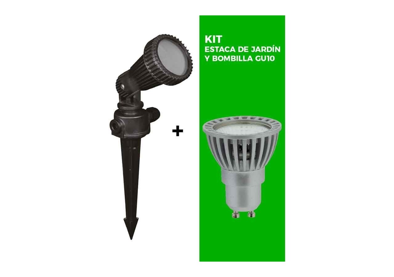 Kit Piquet de jardin + Ampoule GU10 LED 5W en vert - B1942-GU10-VE - Barcelona LED