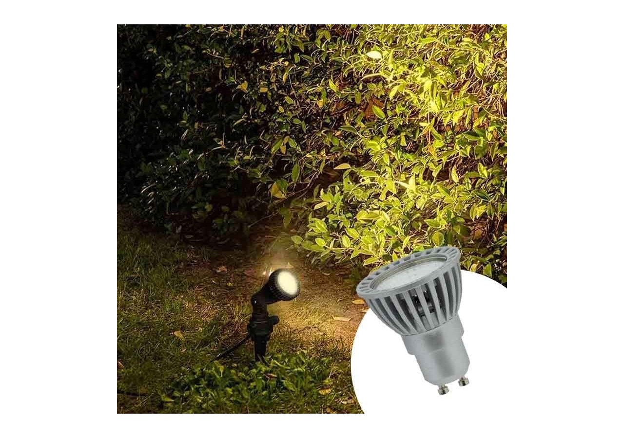 Kit Piquet de jardin + Ampoule GU10 LED 5W en vert - B1942-GU10-VE - Barcelona LED