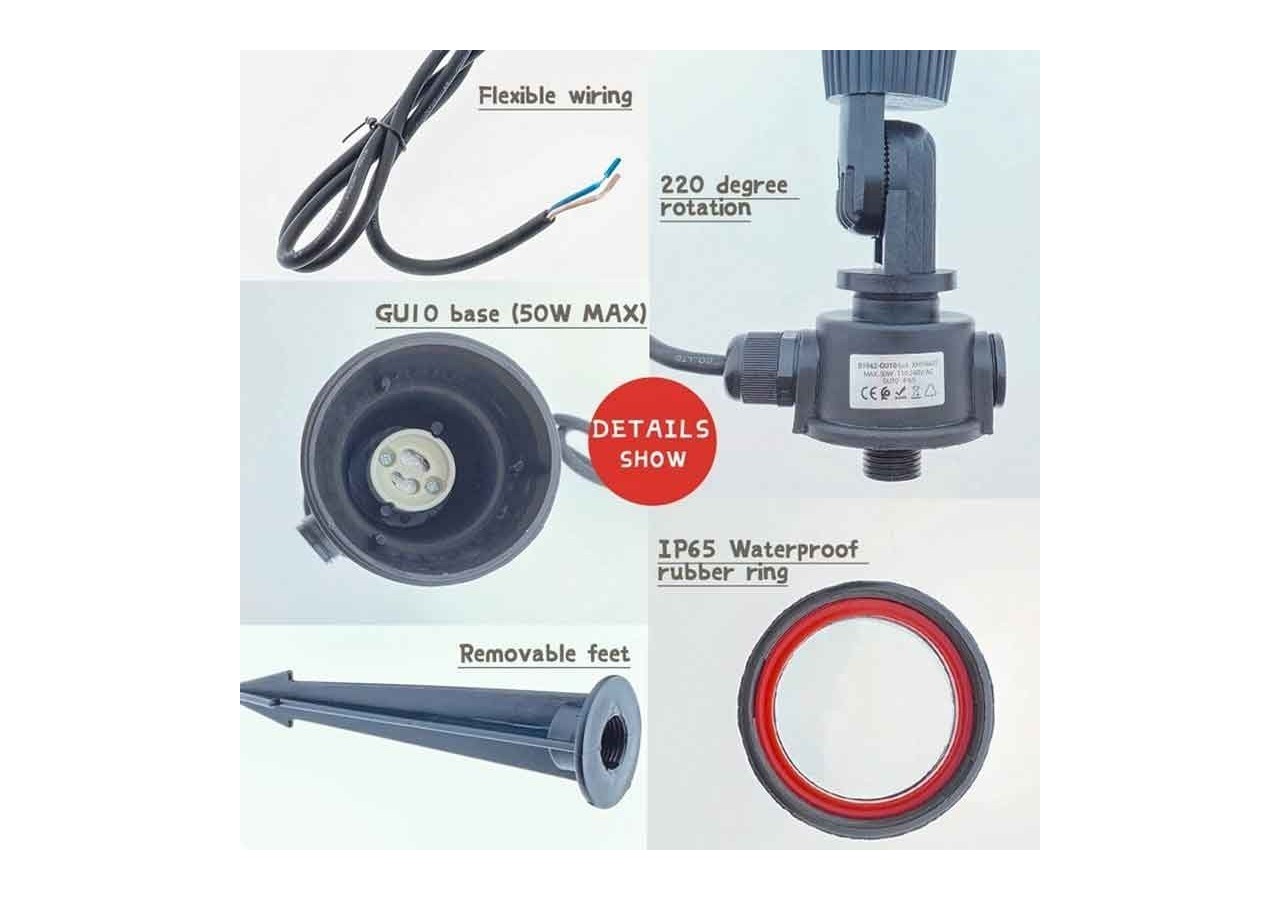 Kit Piquet de jardin + Ampoule GU10 LED 5W en vert - B1942-GU10-VE - Barcelona LED