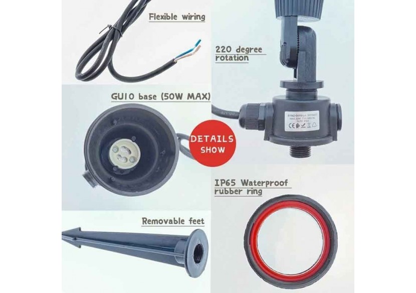 Kit Piquet de jardin + Ampoule GU10 LED 5W en vert - B1942-GU10-VE - Barcelona LED