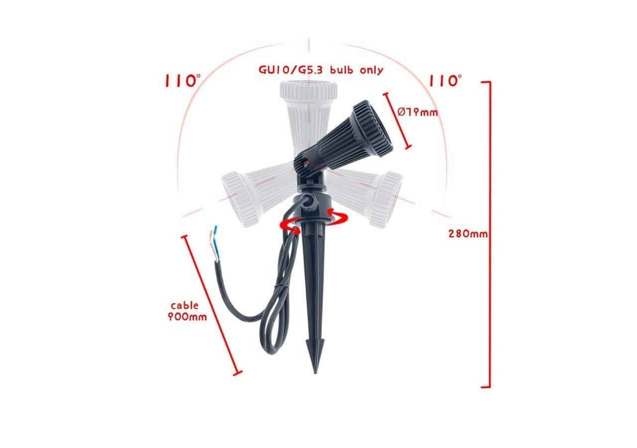 Kit Piquet de jardin + Ampoule GU10 LED 5W en vert - B1942-GU10-VE - Barcelona LED