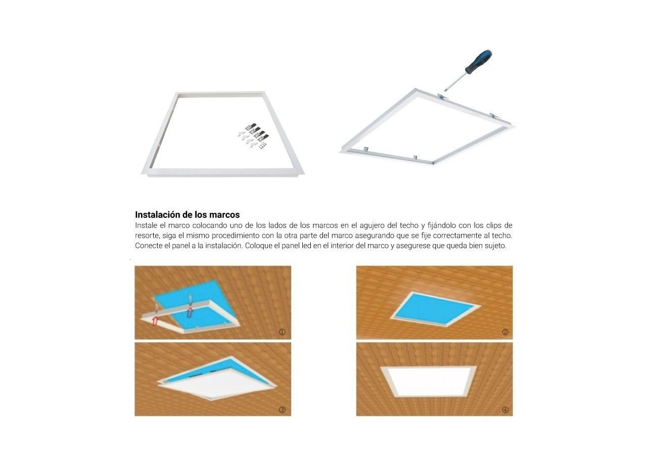 Panneau LED 60x60 avec kit encastrable 44W UGR19 Driver Philips - B4295-UGR19-BC - Barcelona LED