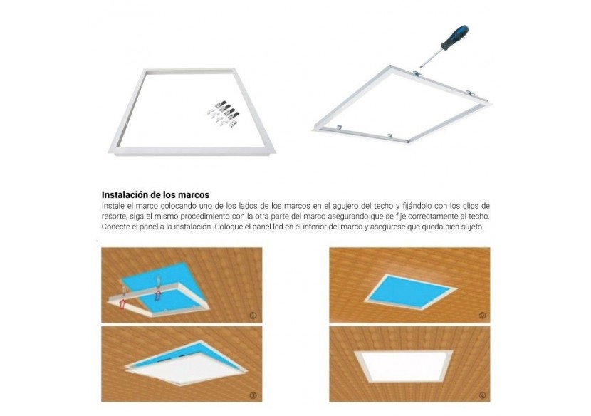 Panneau LED 60x60 avec kit encastrable 44W UGR19 Driver Philips - B4295-UGR19-BC - Barcelona LED