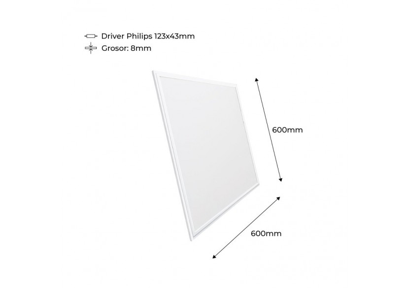 Panneau LED 60x60 avec kit encastrable 44W UGR19 Driver Philips - B4295-UGR19-BC - Barcelona LED