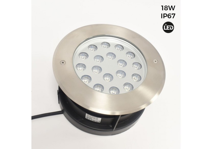 Balise LED encastrable au sol 18W - Blanc chaud - diamètre 21cm- IP67 - 220v - BA50021-BC - Barcelona LED