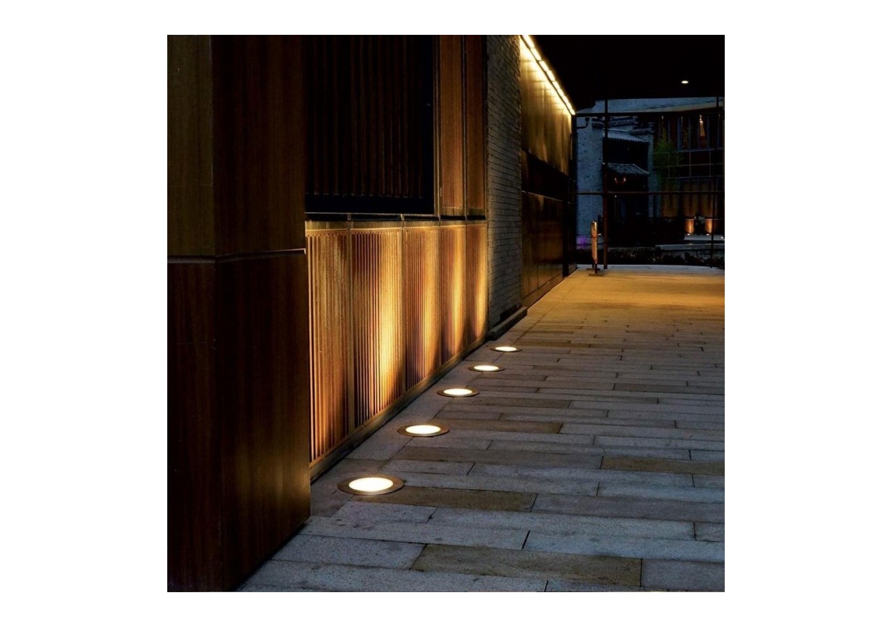 Balise LED encastrable au sol 18W - Blanc chaud - diamètre 21cm- IP67 - 220v - BA50021-BC - Barcelona LED