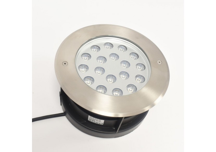 Balise LED encastrable au sol 18W - Blanc chaud - diamètre 21cm- IP67 - 220v - BA50021-BC - Barcelona LED
