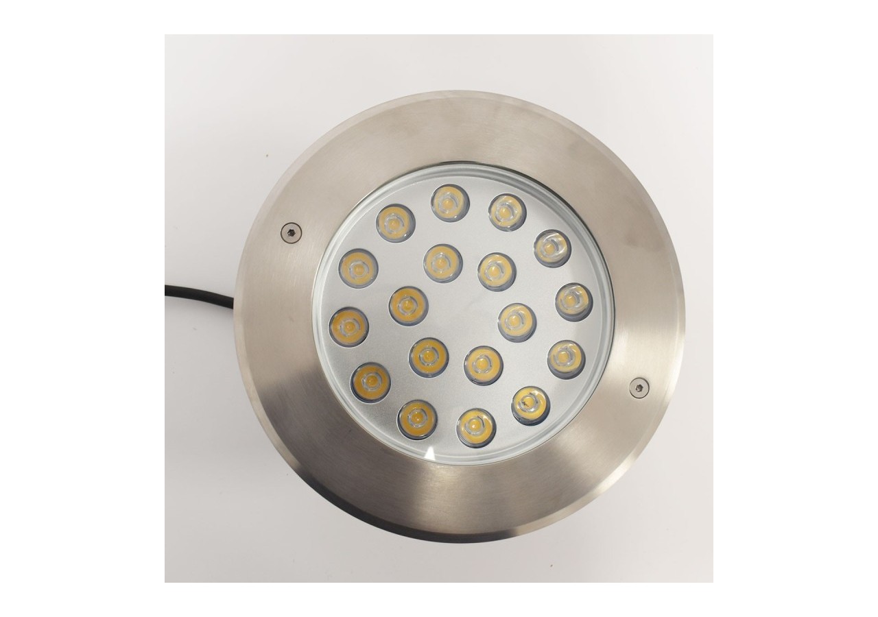 Balise LED encastrable au sol 18W - Blanc chaud - diamètre 21cm- IP67 - 220v - BA50021-BC - Barcelona LED