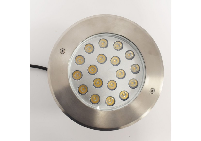 Balise LED encastrable au sol 18W - Blanc chaud - diamètre 21cm- IP67 - 220v - BA50021-BC - Barcelona LED