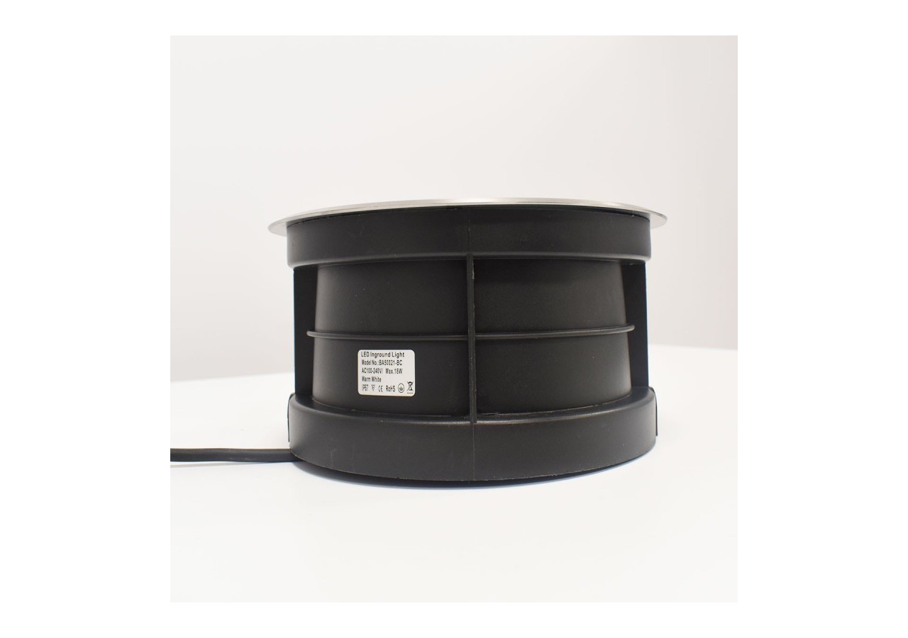 Balise LED encastrable au sol 18W - Blanc chaud - diamètre 21cm- IP67 - 220v - BA50021-BC - Barcelona LED