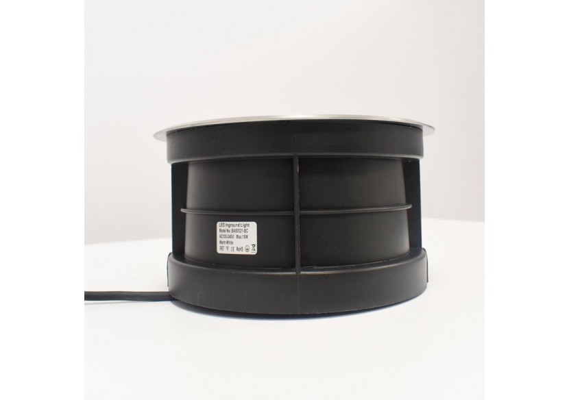 Balise LED encastrable au sol 18W - Blanc chaud - diamètre 21cm- IP67 - 220v - BA50021-BC - Barcelona LED