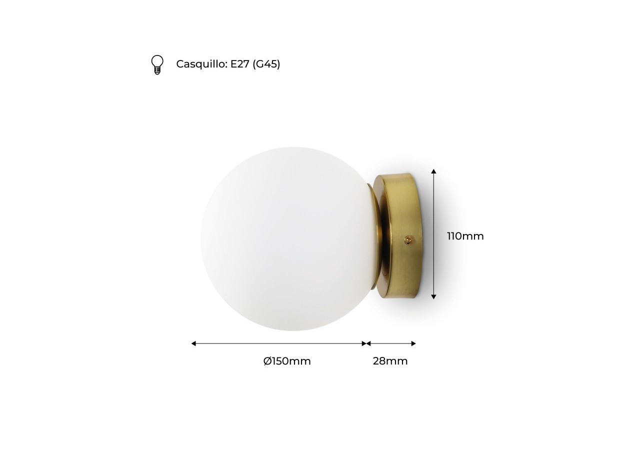 Applique murale globe en verre "Rober" - LD1003-D - Barcelona LED