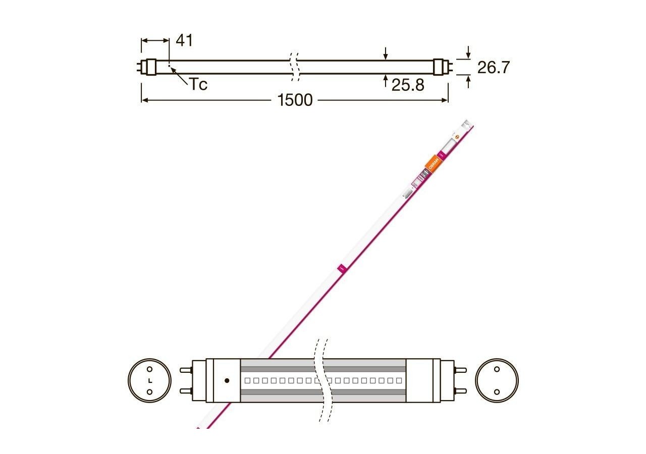 Tube LED en verre T8 LEDVANCE 150cm 20W | SubstiTUBE STAR - O455320 - Barcelona LED