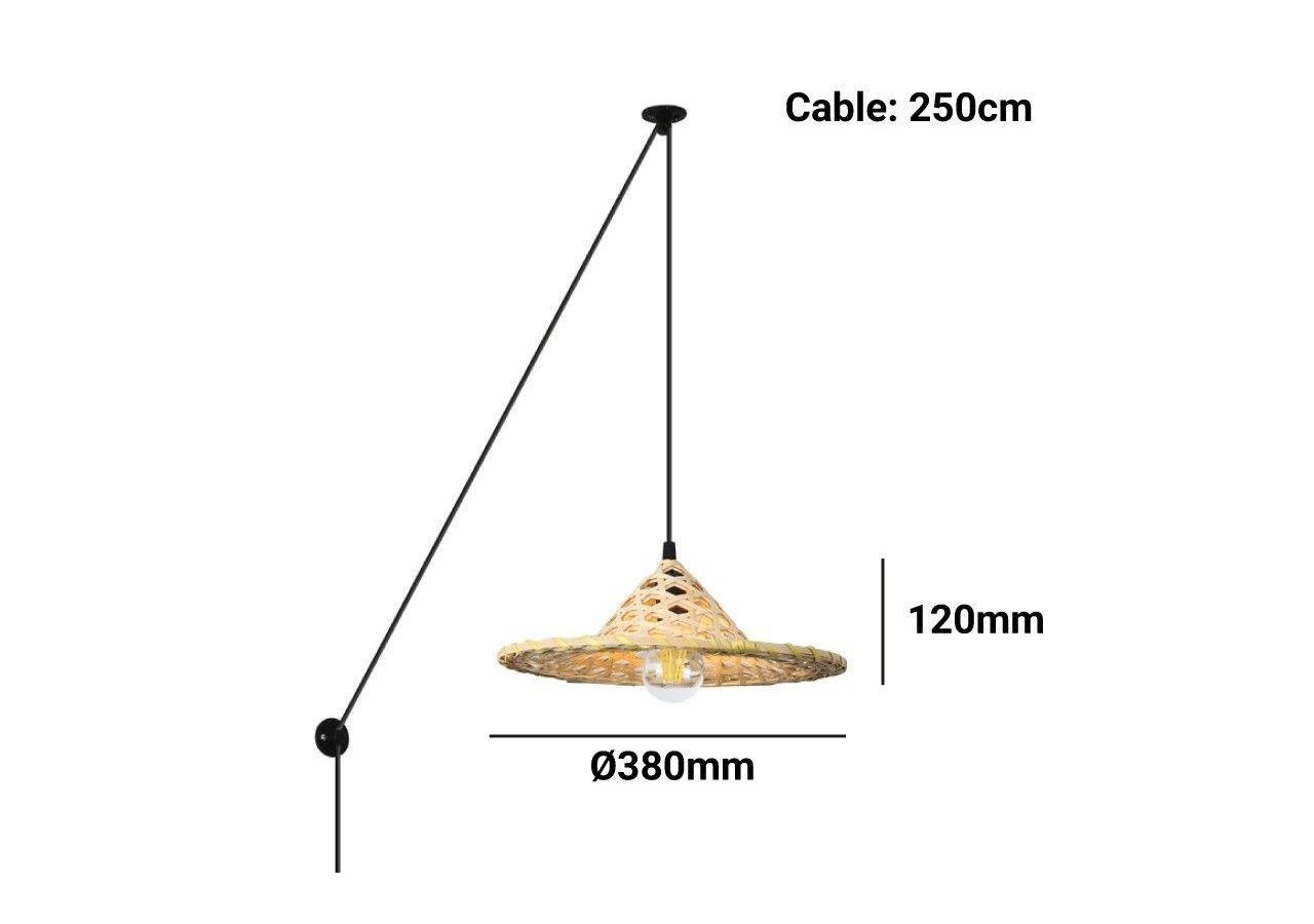 Suspension en bambou avec prise "NONA" - LM163-C - Barcelona LED