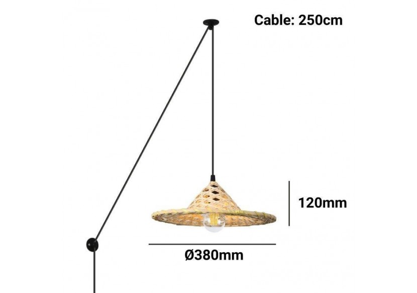 Suspension en bambou avec prise "NONA" - LM163-C - Barcelona LED