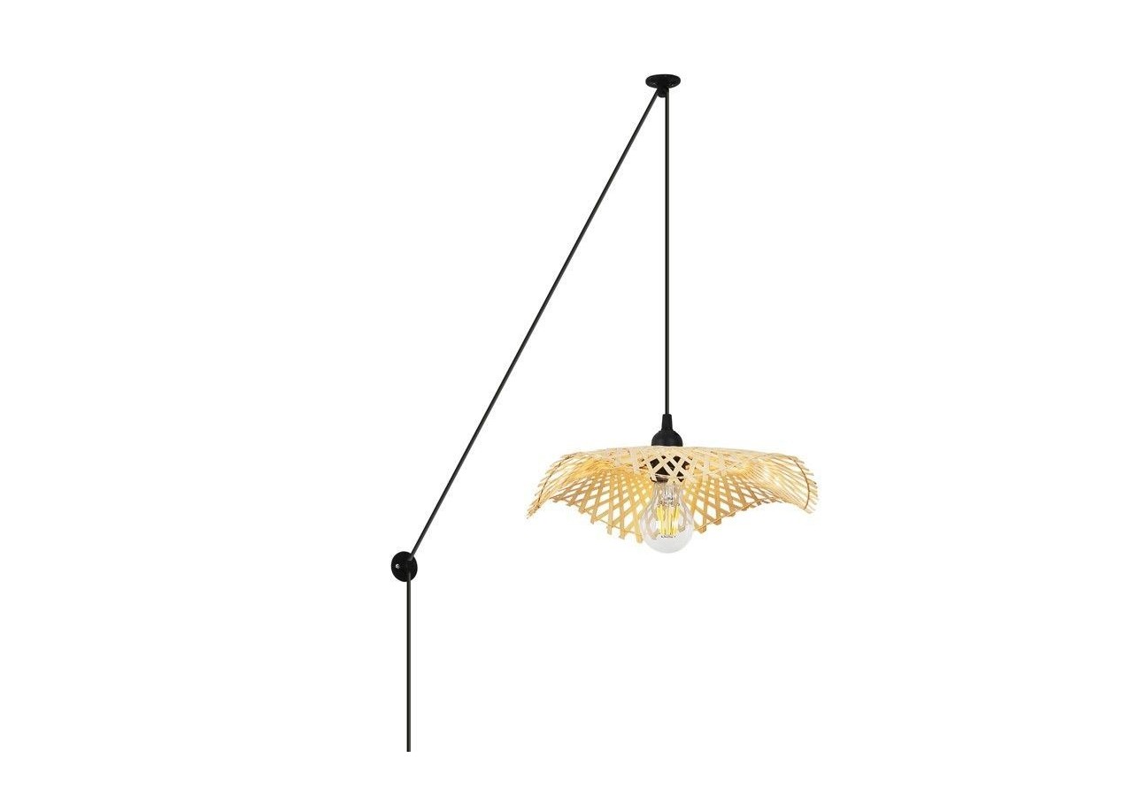 Lampe suspendue en osier avec câble "ALINA" - LM161-C - Barcelona LED