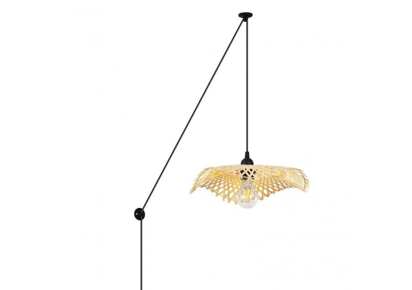 Lampe suspendue en osier avec câble "ALINA" - LM161-C - Barcelona LED