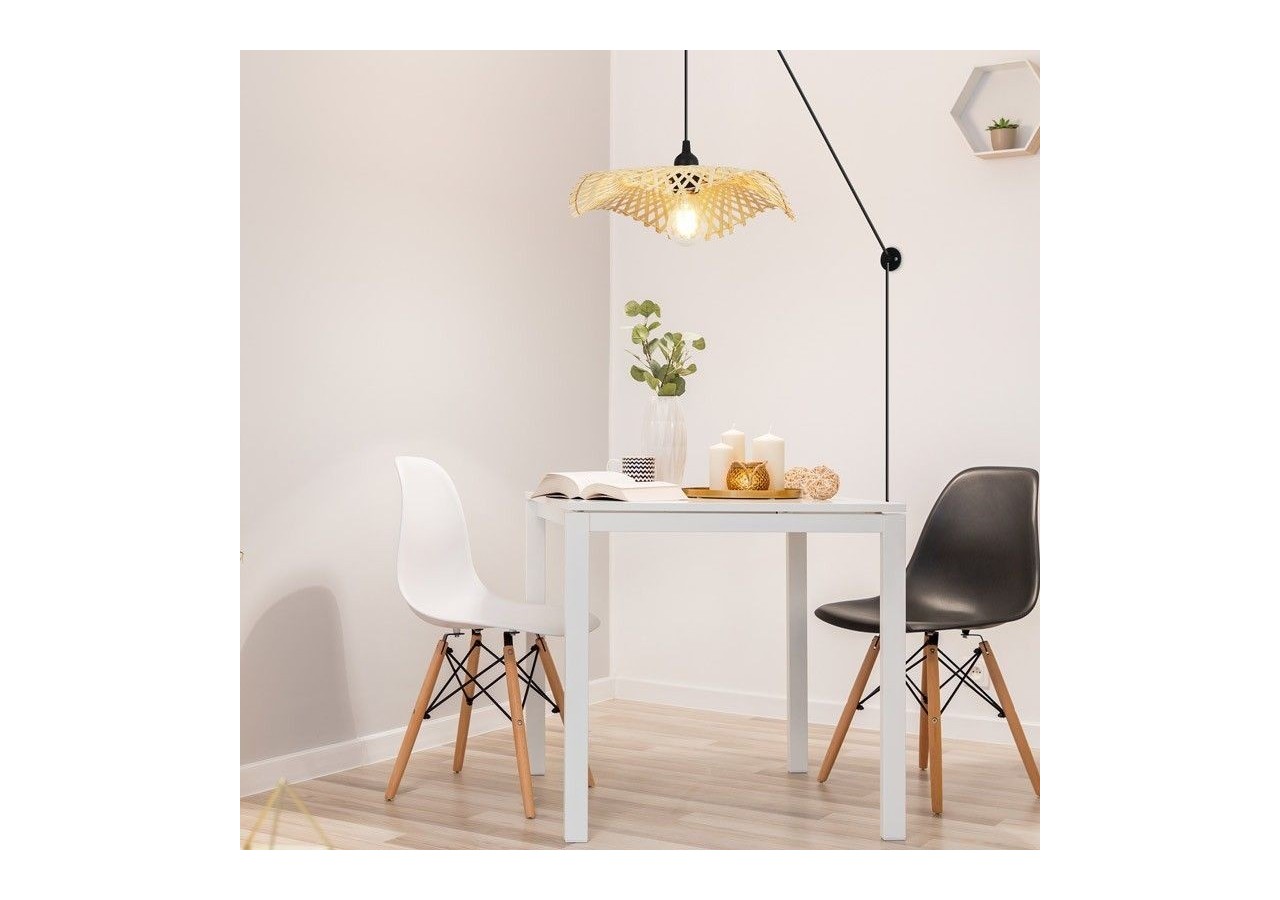 Lampe suspendue en osier avec câble "ALINA" - LM161-C - Barcelona LED