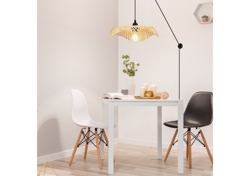 Lampe suspendue en osier avec câble "ALINA" - LM161-C - Barcelona LED