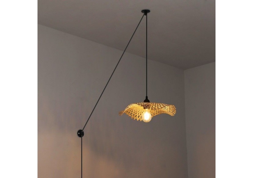 Lampe suspendue en osier avec câble "ALINA" - LM161-C - Barcelona LED