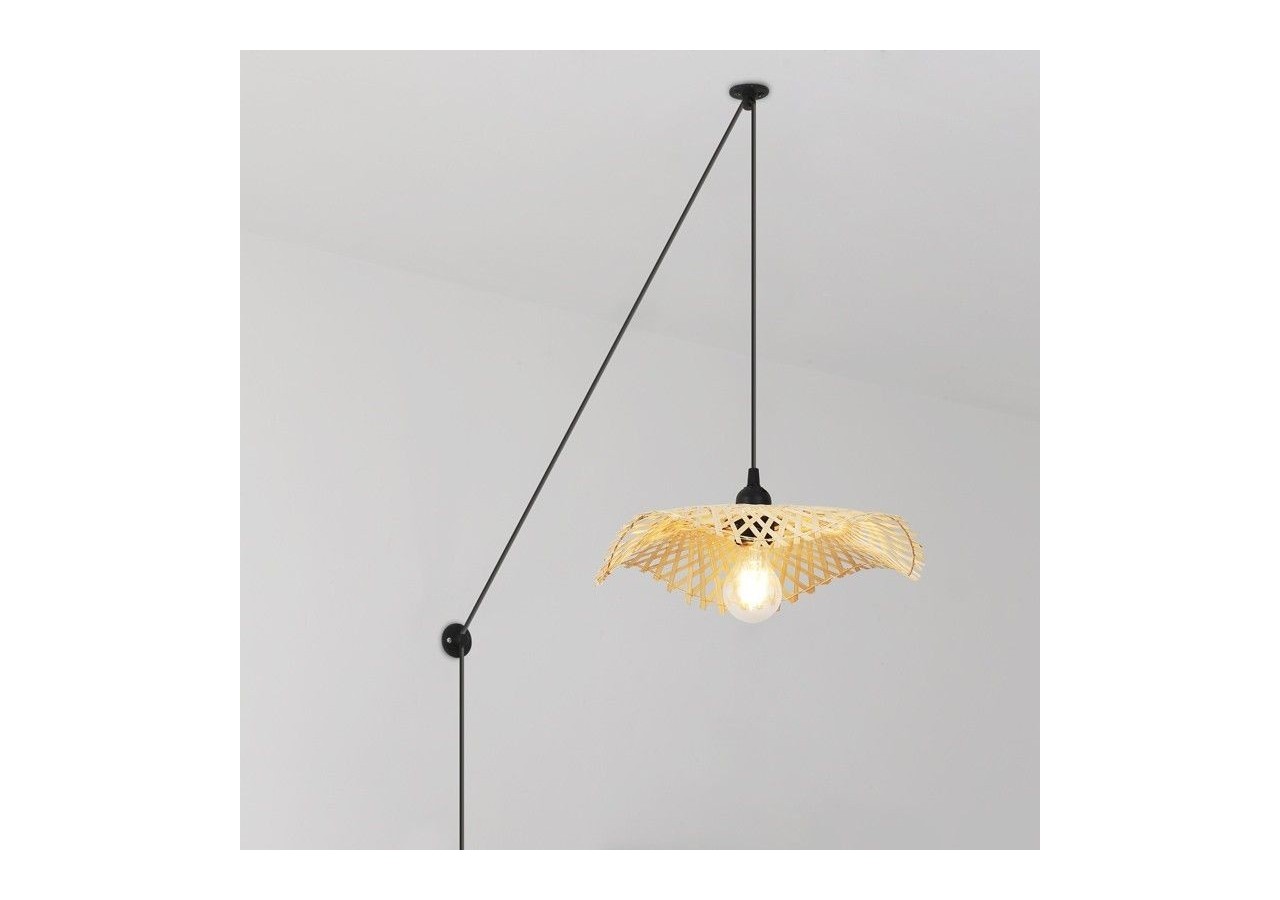 Lampe suspendue en osier avec câble "ALINA" - LM161-C - Barcelona LED
