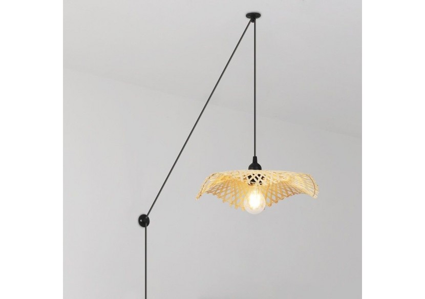 Lampe suspendue en osier avec câble "ALINA" - LM161-C - Barcelona LED