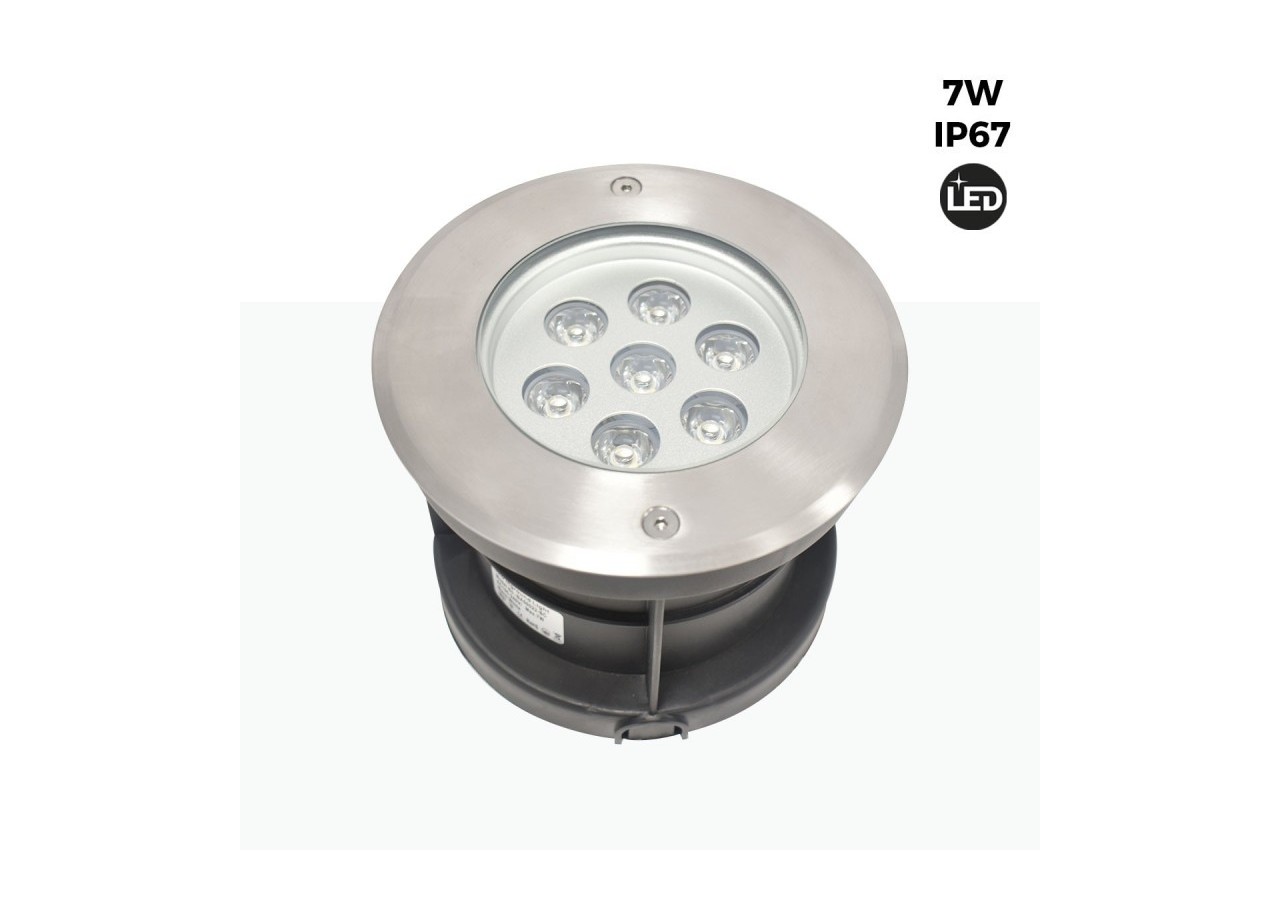 Balise LED encastrable au sol 7W - Blanc chaud - diamètre 15cm- IP67 - 220v - BA50022-BC - Barcelona LED