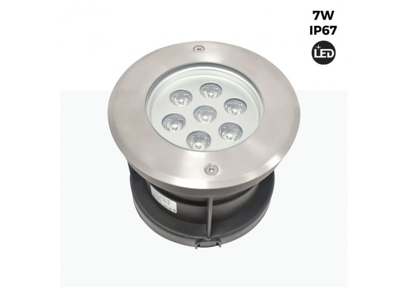 Balise LED encastrable au sol 7W - Blanc chaud - diamètre 15cm- IP67 - 220v - BA50022-BC - Barcelona LED