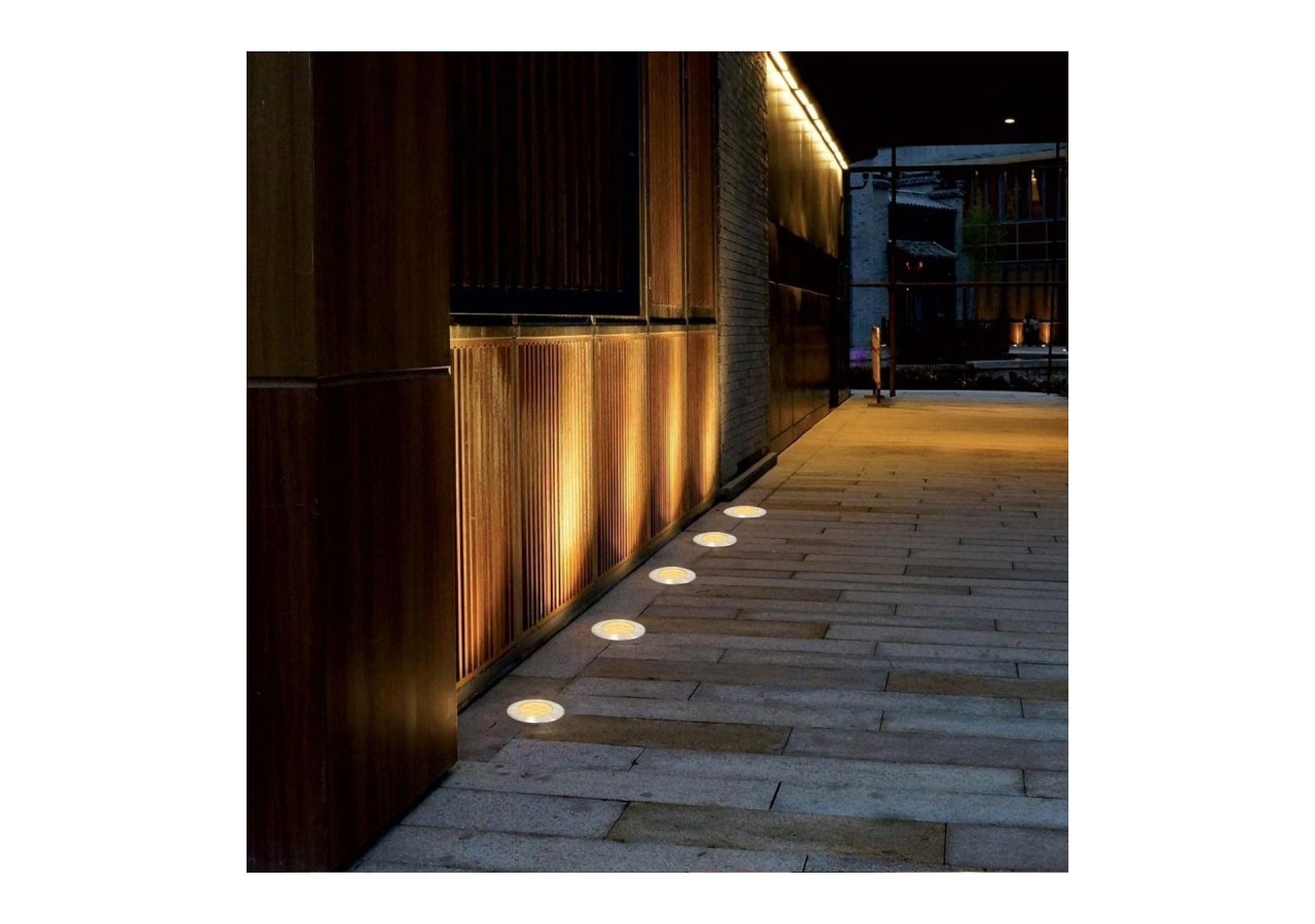 Balise LED encastrable au sol 7W - Blanc chaud - diamètre 15cm- IP67 - 220v - BA50022-BC - Barcelona LED