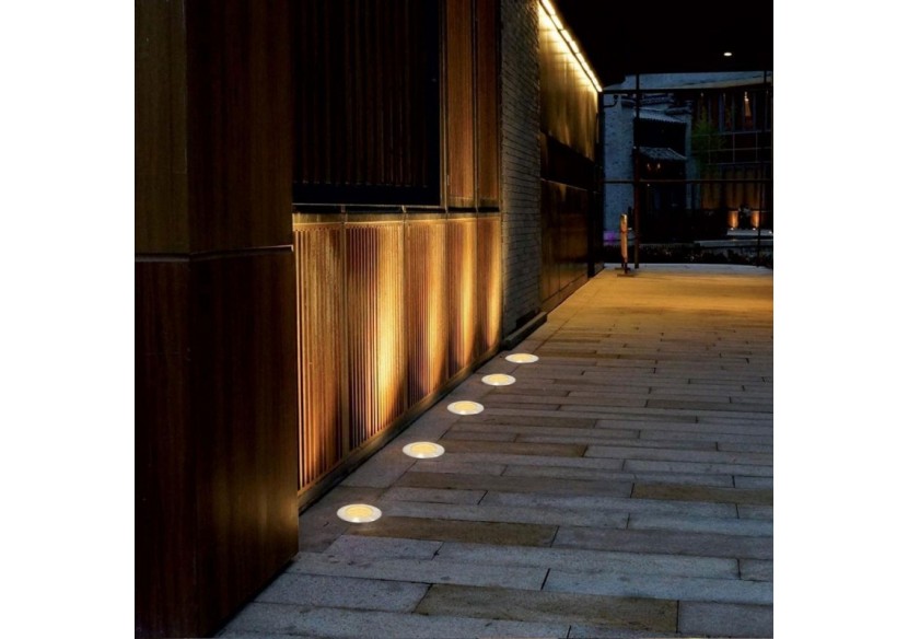 Balise LED encastrable au sol 7W - Blanc chaud - diamètre 15cm- IP67 - 220v - BA50022-BC - Barcelona LED