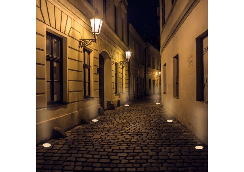 Balise LED encastrable au sol 7W - Blanc chaud - diamètre 15cm- IP67 - 220v - BA50022-BC - Barcelona LED