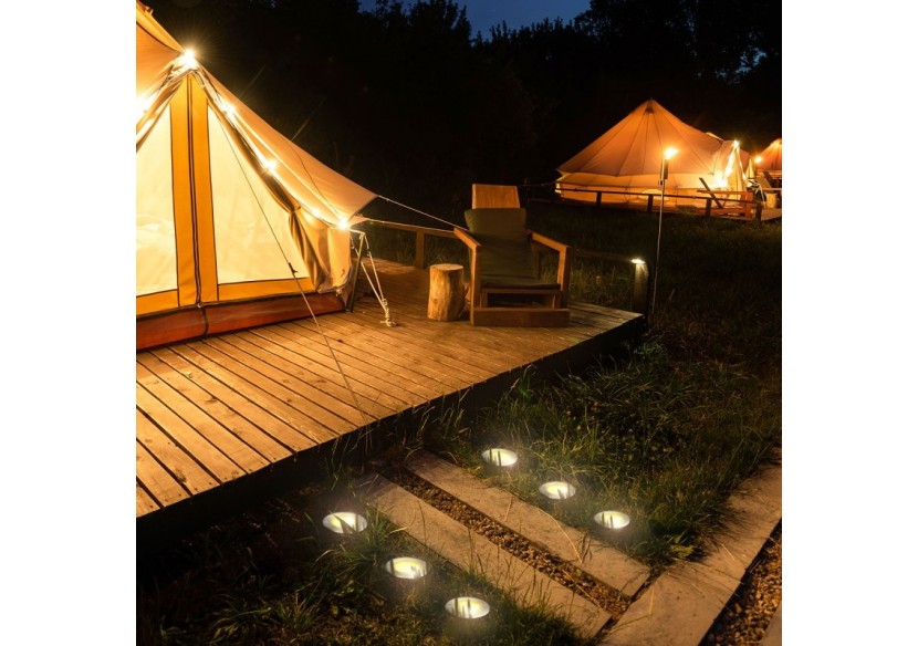 Balise LED encastrable au sol 7W - Blanc chaud - diamètre 15cm- IP67 - 220v - BA50022-BC - Barcelona LED