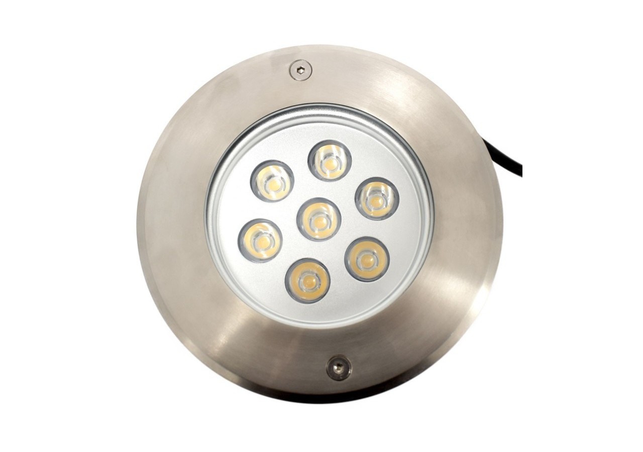 Balise LED encastrable au sol 7W - Blanc chaud - diamètre 15cm- IP67 - 220v - BA50022-BC - Barcelona LED