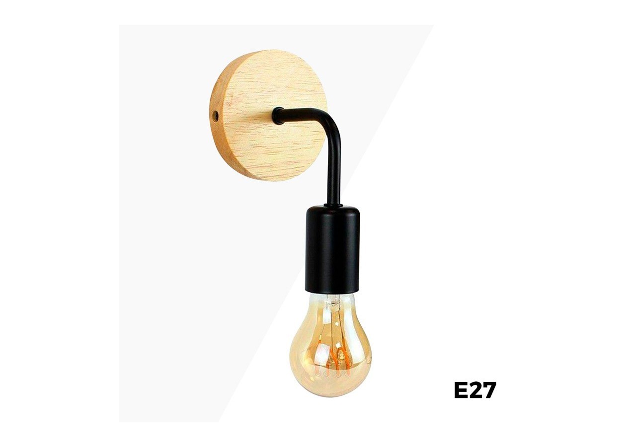 Applique murale en bois et en métal "Morgan" - LM134-N - Barcelona LED