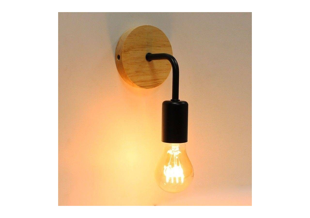 Applique murale en bois et en métal "Morgan" - LM134-N - Barcelona LED