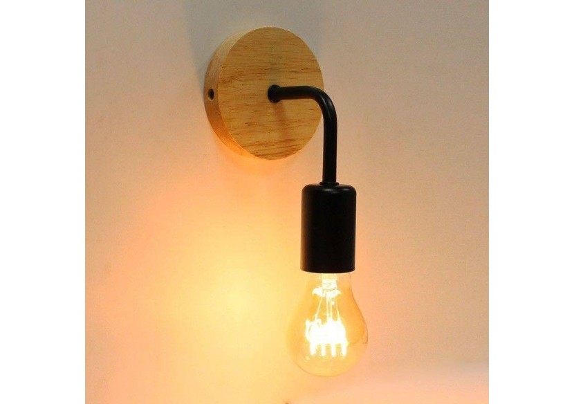 Applique murale en bois et en métal "Morgan" - LM134-N - Barcelona LED Applique murale en bois et en métal "Morgan" - LM134-N - Barcelona LED