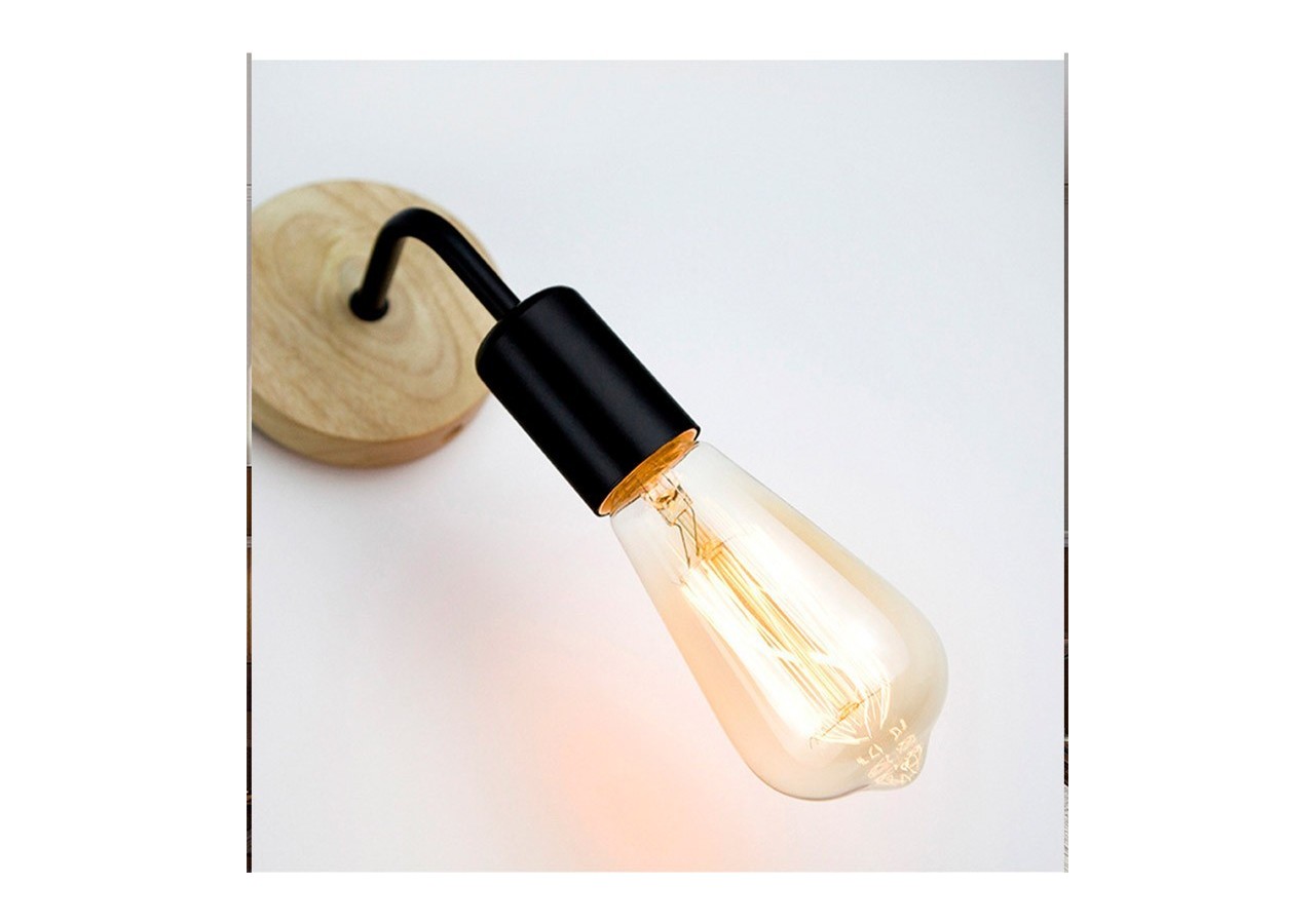 Applique murale en bois et en métal "Morgan" - LM134-N - Barcelona LED