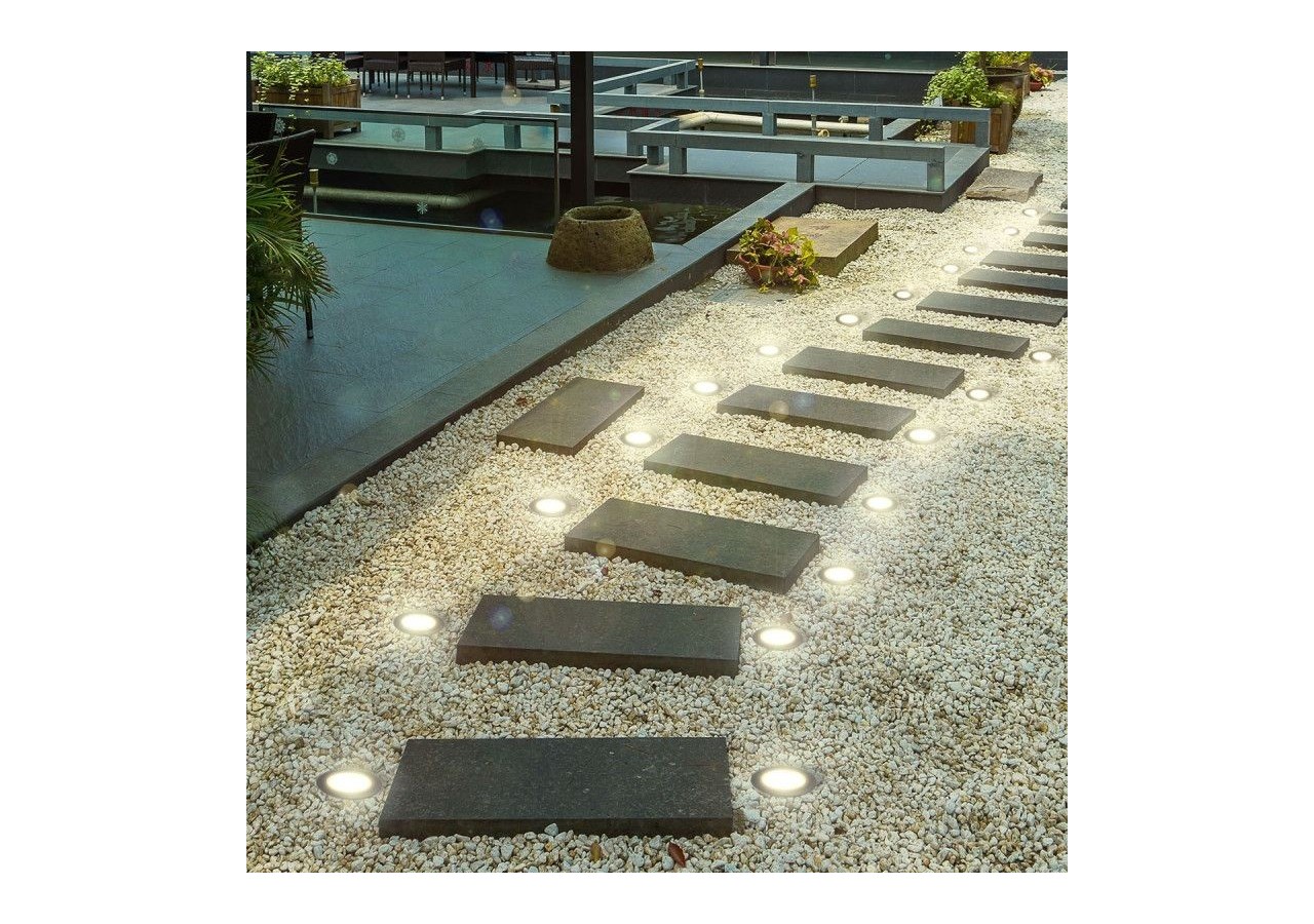 Balise LED encastrable au sol 30W -Blanc chaud- diamètre 10cm- IP67 - 220v - BA50023-BC - Barcelona LED