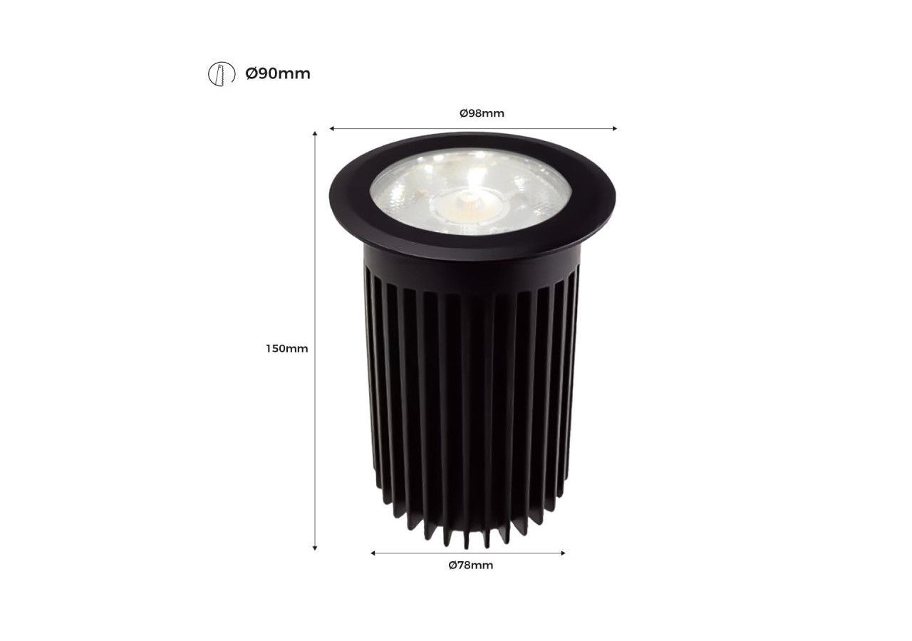 Balise LED encastrable au sol 30W -Blanc chaud- diamètre 10cm- IP67 - 220v - BA50023-BC - Barcelona LED