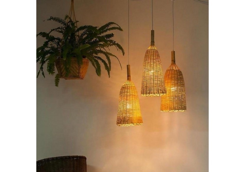 Suspension en osier "Boa" - K174-B - Barcelona LED Suspension en osier "Boa" - K174-B - Barcelona LED