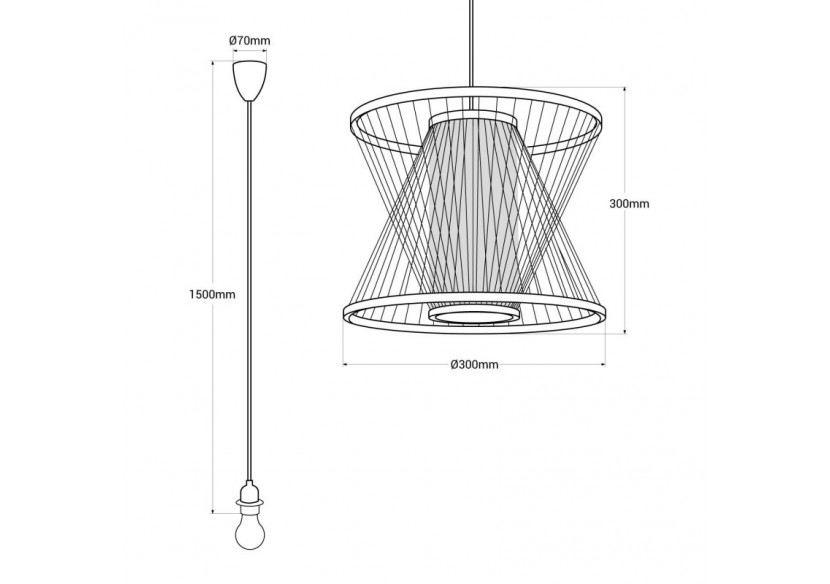Suspension en bambou "Rise" - K177-N - Barcelona LED Suspension en bambou "Rise" - K177-N - Barcelona LED