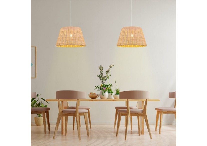 Suspension en osier "Hank" - K175-B - Barcelona LED Suspension en osier "Hank" - K175-B - Barcelona LED