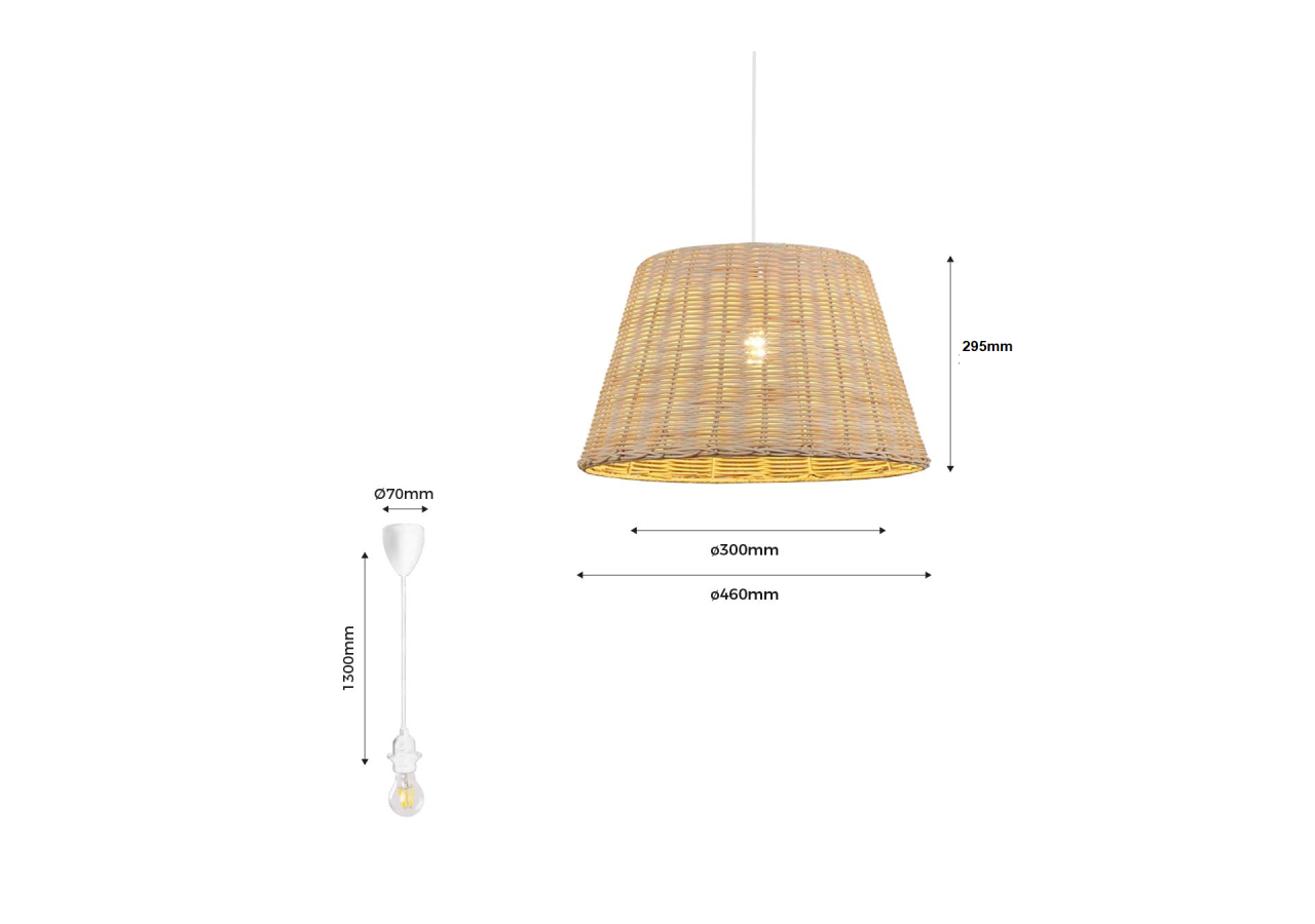 Suspension en osier "Hank" - K175-B - Barcelona LED