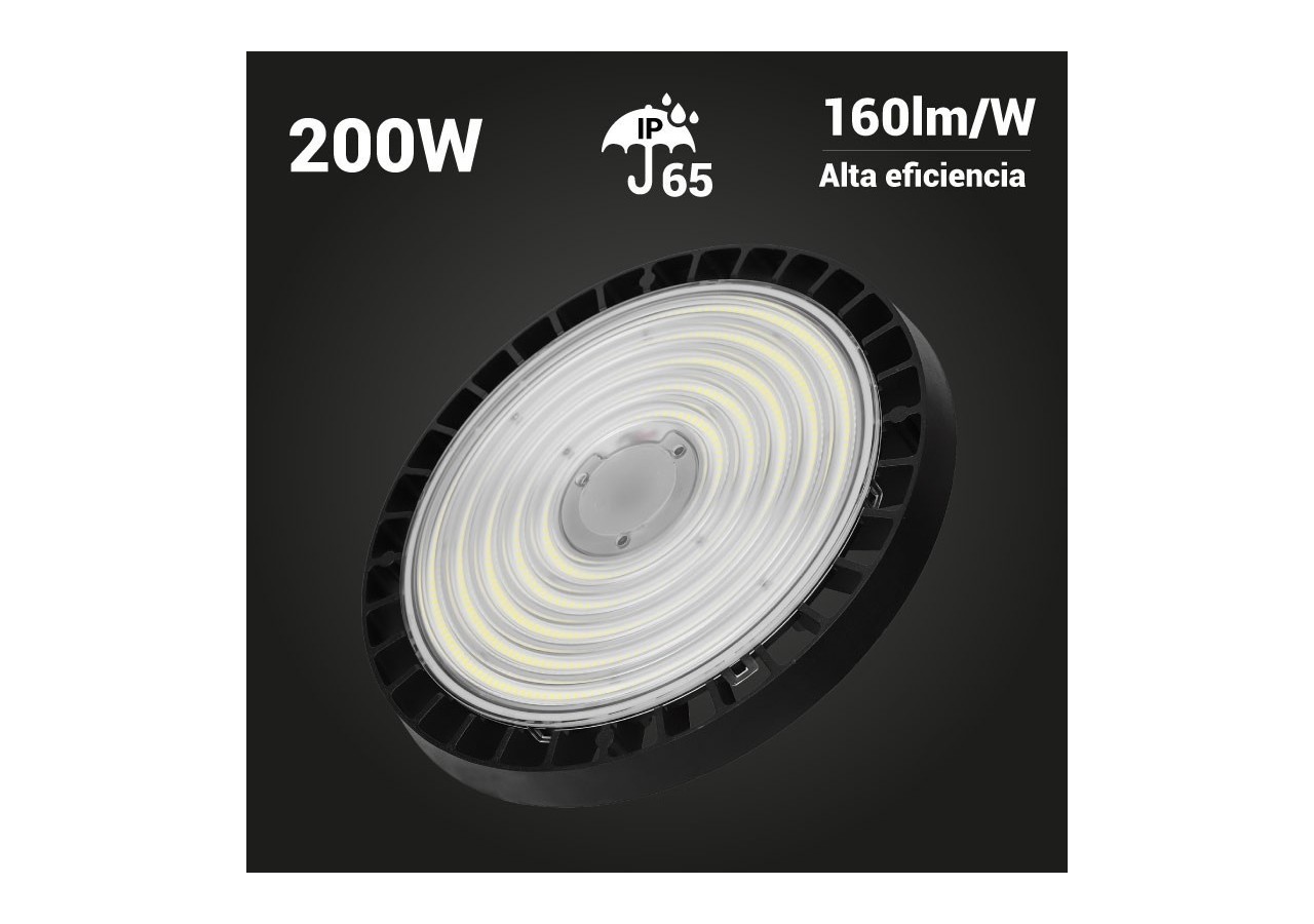 Cloche LED industrielle - Driver PHILIPS - 200W - 160lm/W - Puce PHILIPS - Dimmable 1-10V - IP65 - B8137-200-5K - Barcelona LED