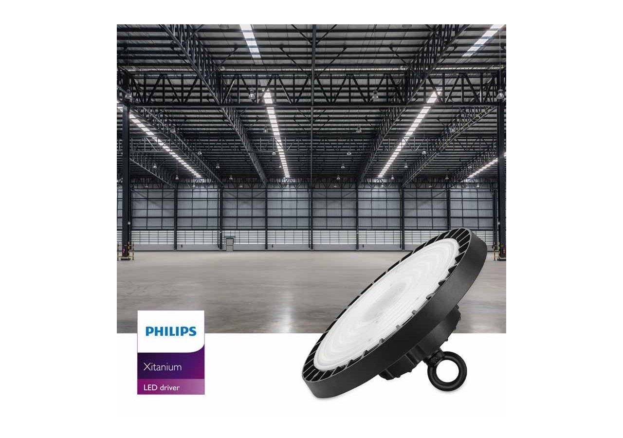 Cloche LED industrielle - Driver PHILIPS - 200W - 160lm/W - Puce PHILIPS - Dimmable 1-10V - IP65 - B8137-200-5K - Barcelona LED