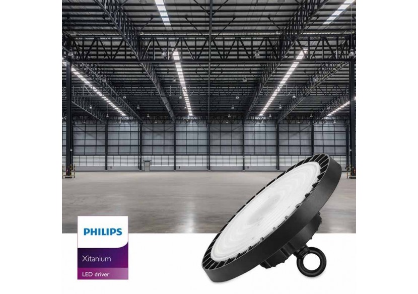 Cloche LED industrielle - Driver PHILIPS - 200W - 160lm/W - Puce PHILIPS - Dimmable 1-10V - IP65 - B8137-200-5K - Barcelona LED