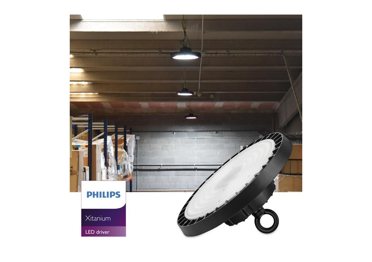 Cloche LED industrielle - Driver PHILIPS - 200W - 160lm/W - Puce PHILIPS - Dimmable 1-10V - IP65 - B8137-200-5K - Barcelona LED
