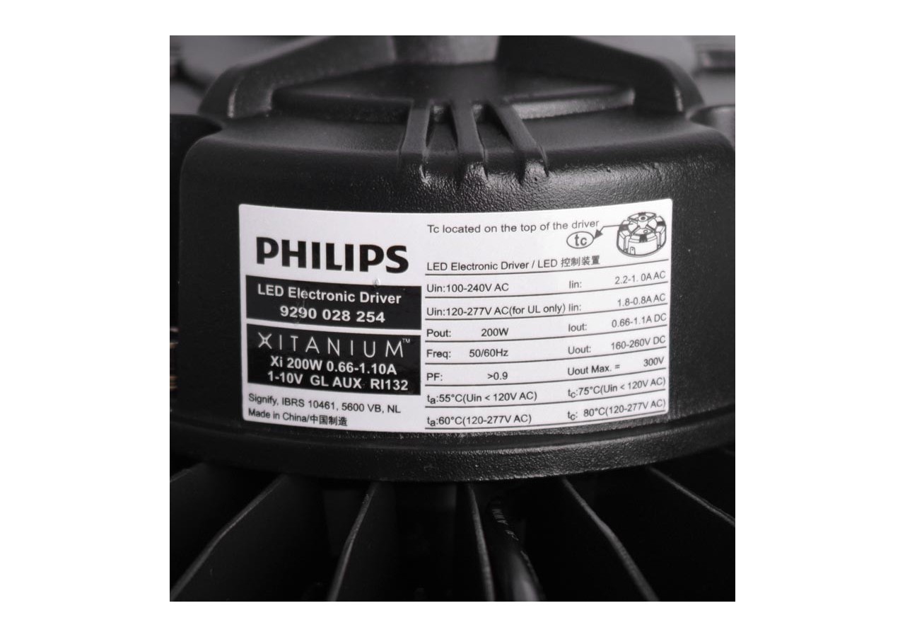 Cloche LED industrielle - Driver PHILIPS - 200W - 160lm/W - Puce PHILIPS - Dimmable 1-10V - IP65 - B8137-200-5K - Barcelona LED