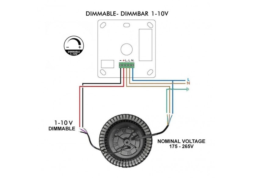 Cloche LED industrielle - Driver PHILIPS - 200W - 160lm/W - Puce PHILIPS - Dimmable 1-10V - IP65 - B8137-200-5K - Barcelona LED