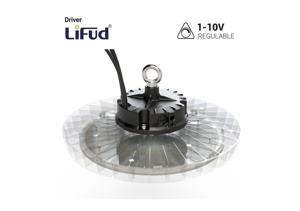 Suspension industrielle UFO 150W Driver LIFUD puce PHILIPS régulable 1-10V - B8138-150-3K - Barcelona LED